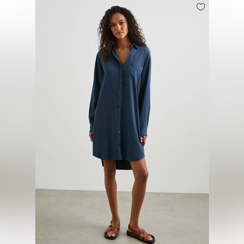 Nwot Rails Sawyer Button Down Shirt Dress Navy